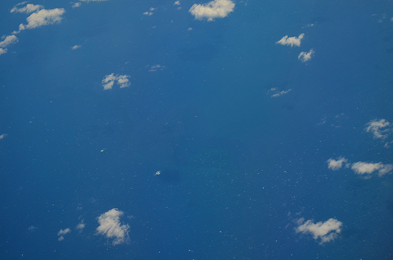 Wat een luchtfoto zou kunnen zijn van Ferdinandea of Graham's Island